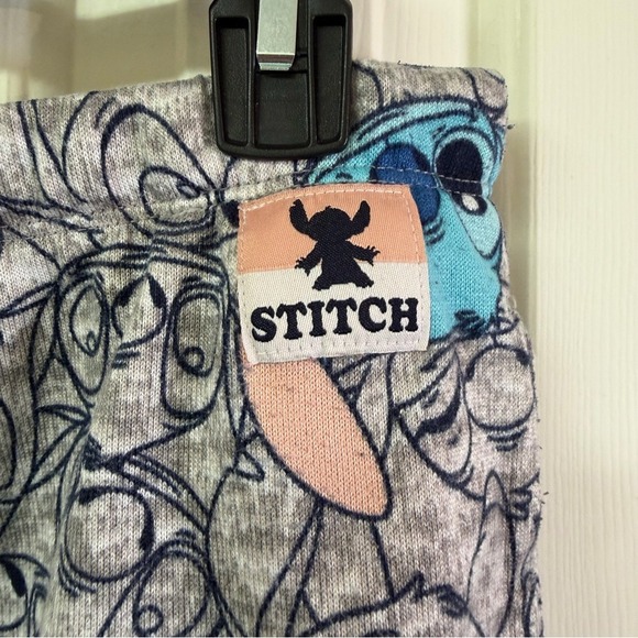 Disney Stitch Sleep Shorts Kids 4–6 Grey All Over Print Drawstring - Picture 5 of 13